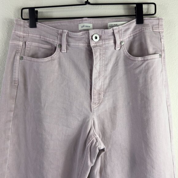 J. Jill High-Rise Straight Leg Crop Lavender Denim 10R Raw Hemmed Stretch Casual - Picture 2 of 14